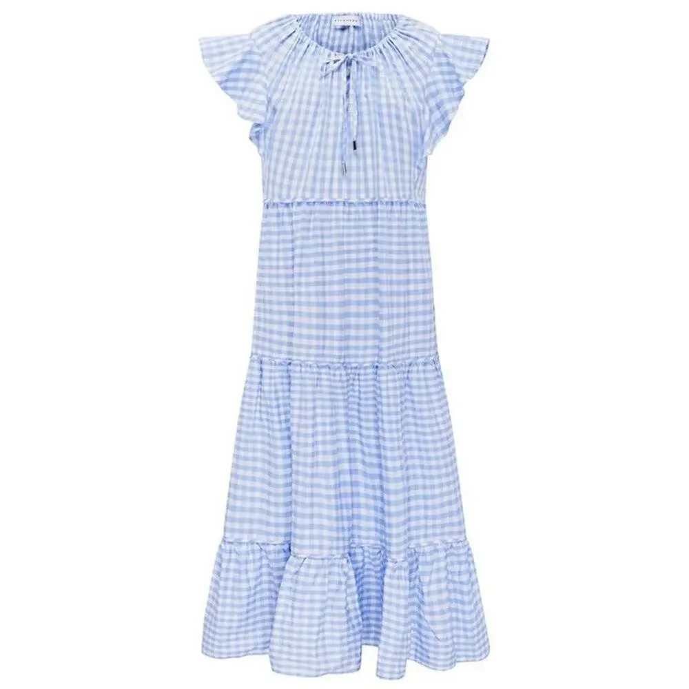 Ephemera Trapezee Maxi Dress Sky Gingham - Picture 3 of 8